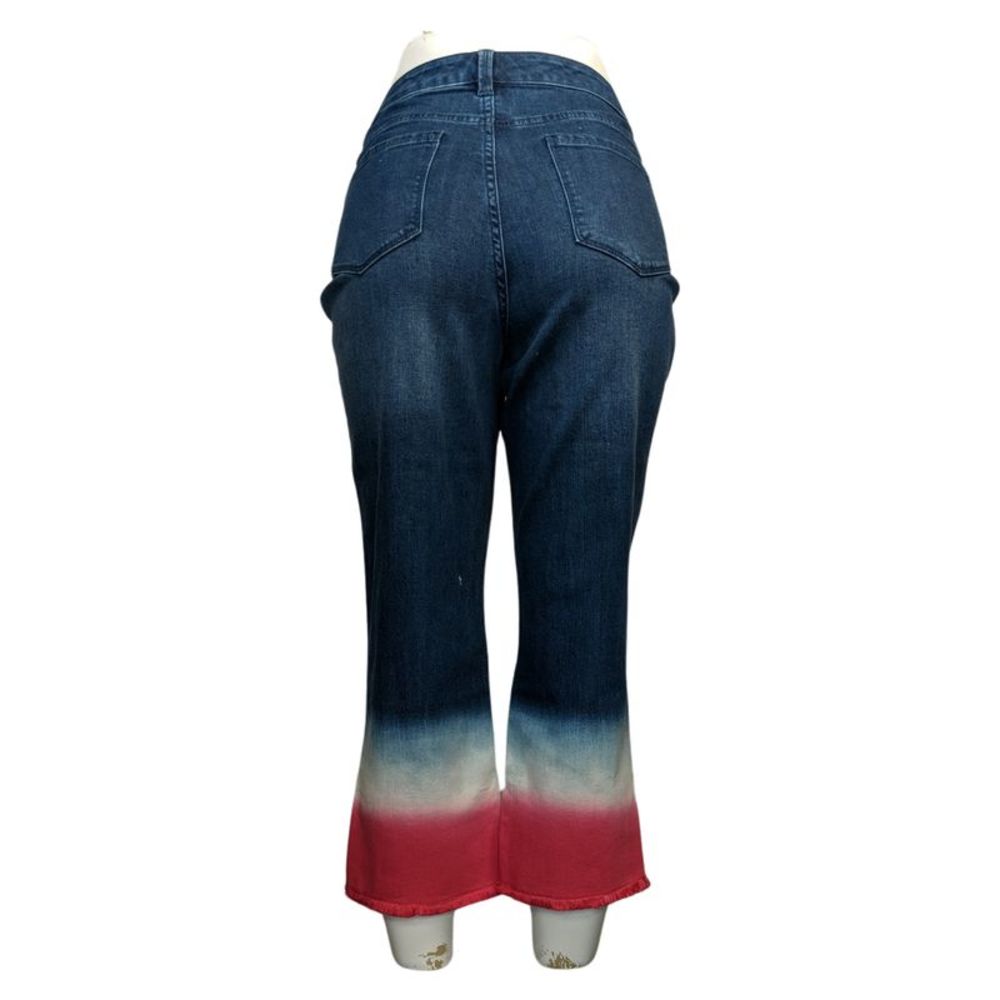 Susan Graver Stretch Denim Jean with Dip Dye Detail Women's Plus Sz Jeans Blue - Picture 2 of 5